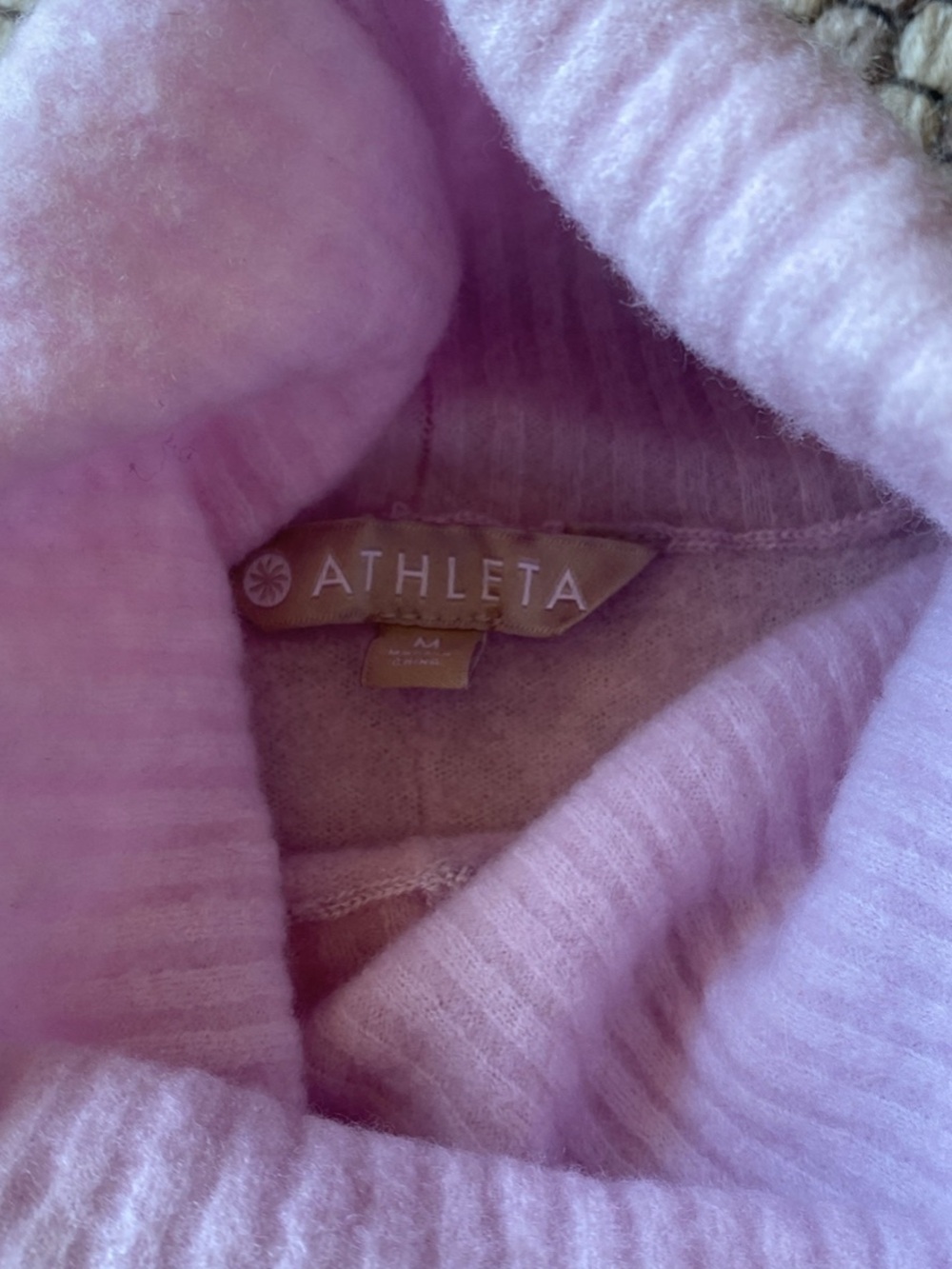 Athleta Lilac Transit Turtleneck Pullover Wool Blend Sweater Size Medium - Picture 2 of 4